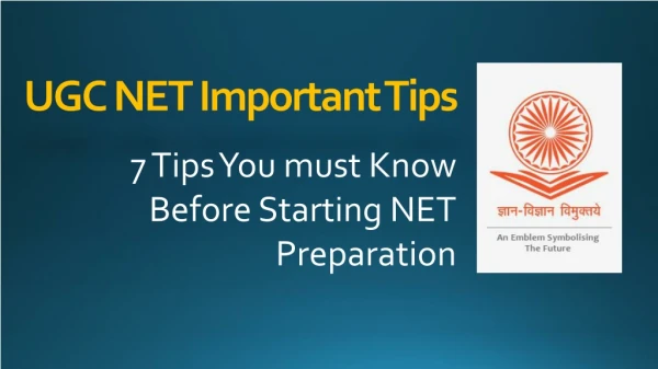NTA UGC NET Important Tips 2019