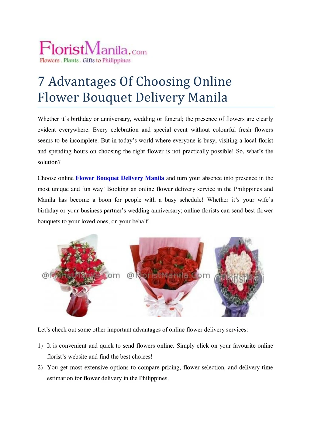 7 advantages of choosing online flower bouquet