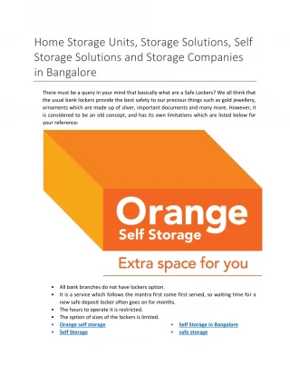 Self Storage Solutions - slide 1