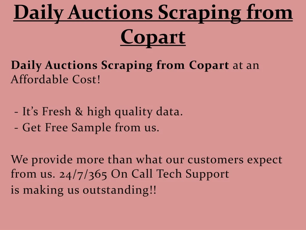 daily auctions scraping from copart