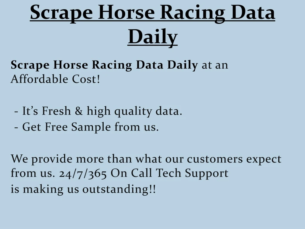 scrape horse racing data daily