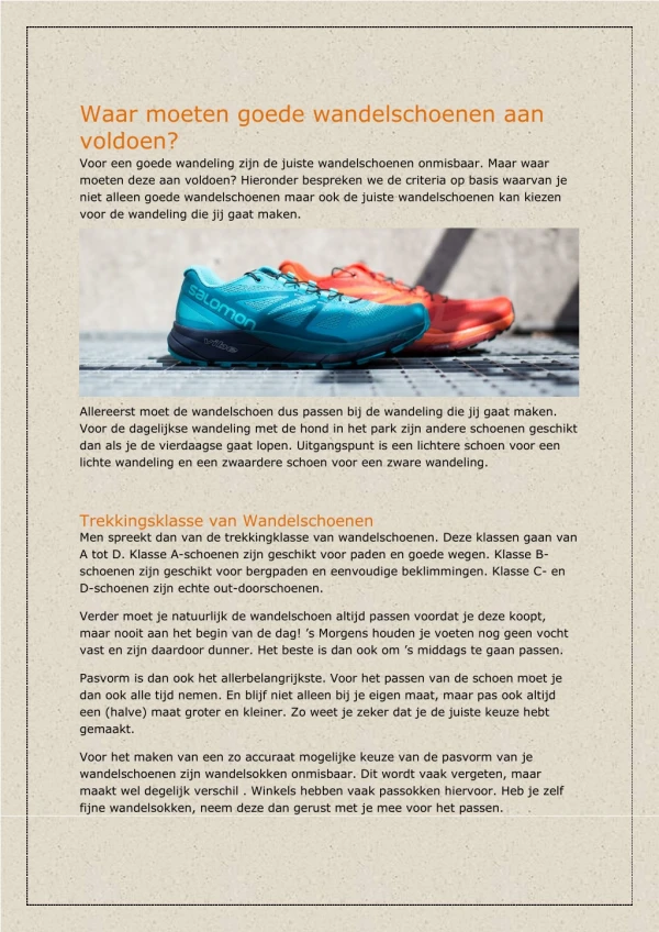 waar moeten goede wandelschoenen aan voldoen voor