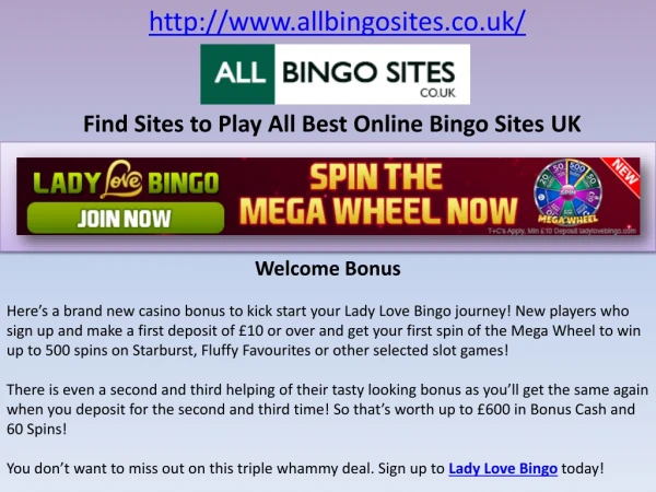 Find Sites to Play All Best Online Bingo Sites UK