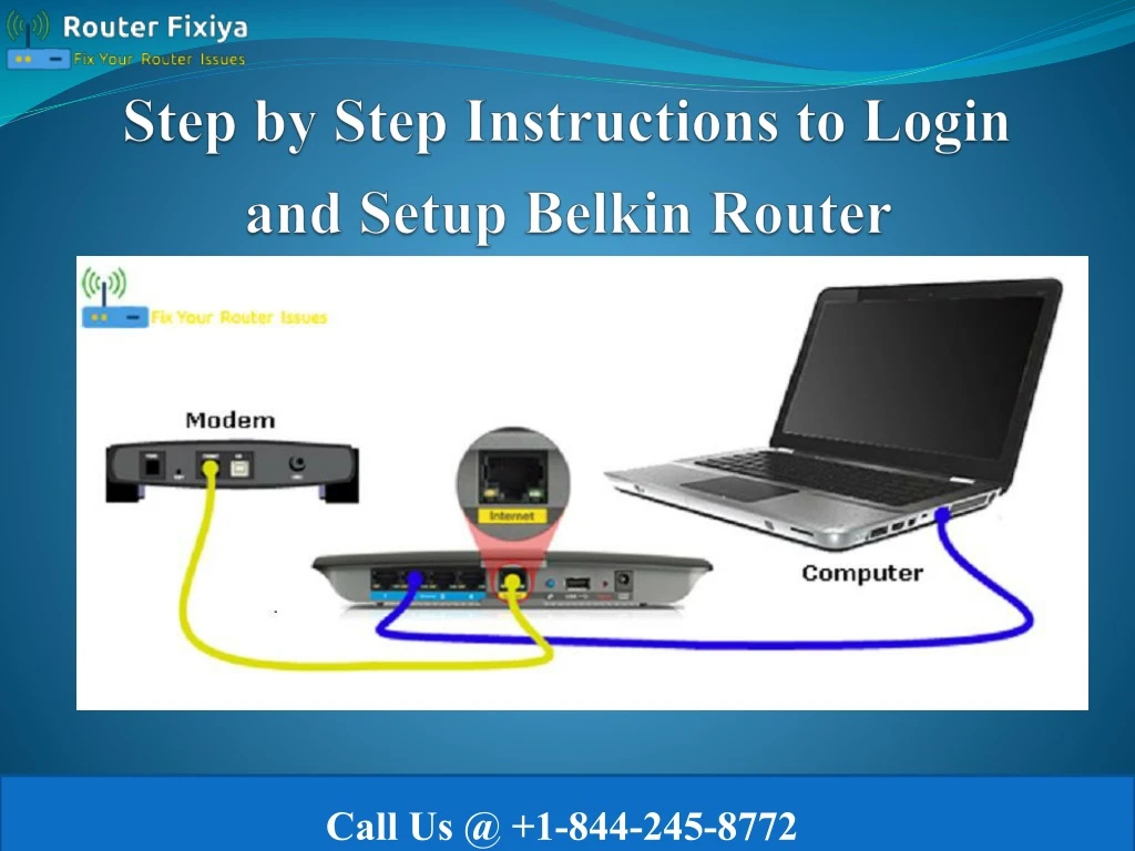 step by step i nstructions to login and setup belkin router