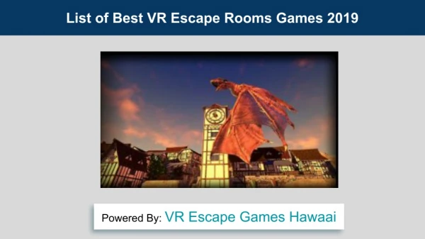 List of Best VR Escape Rooms Games 2019