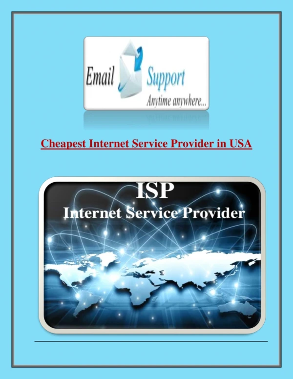 Cheapest Internet Service Provider in USA