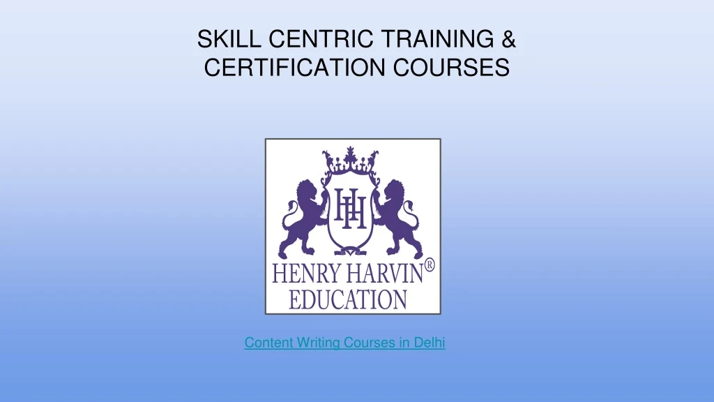 skill centric training certification courses