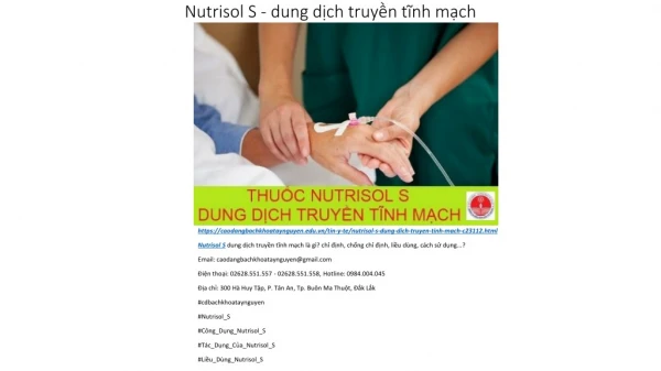 nutrisol s dung d ch truy n t nh m ch