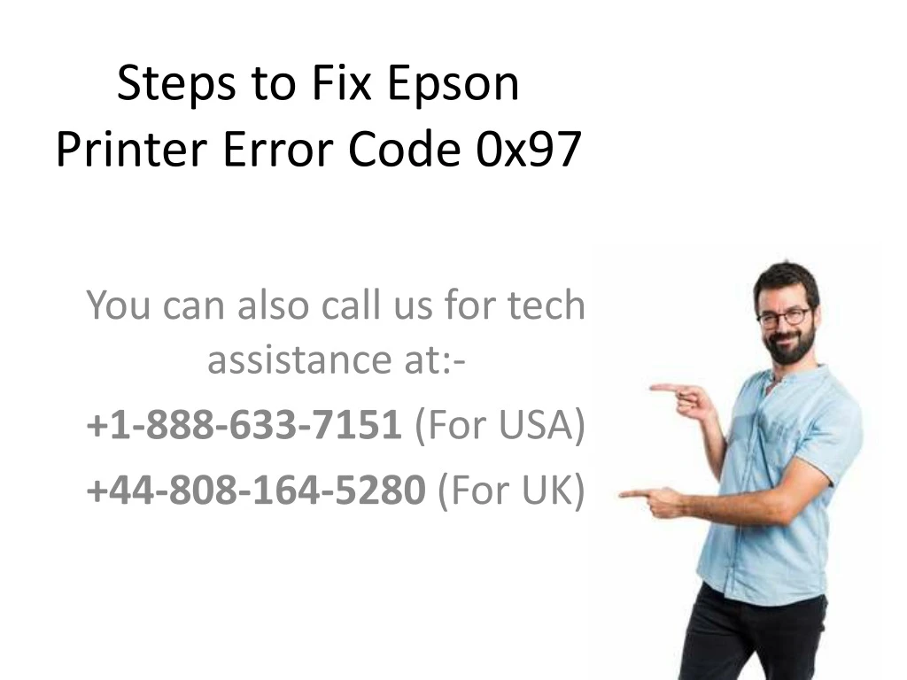 steps to fix epson printer error code 0x97