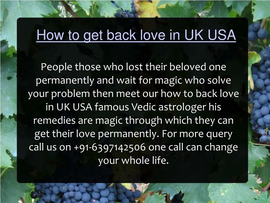 how to get back love in uk usa