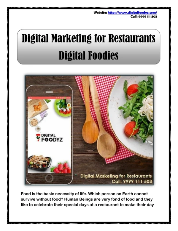 Digital Marketing for Restaurants - Digital Foodies