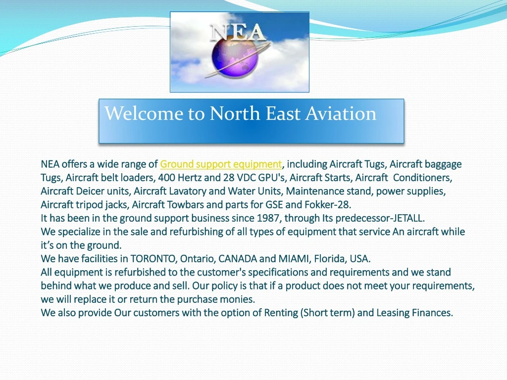 welcome to north east aviation