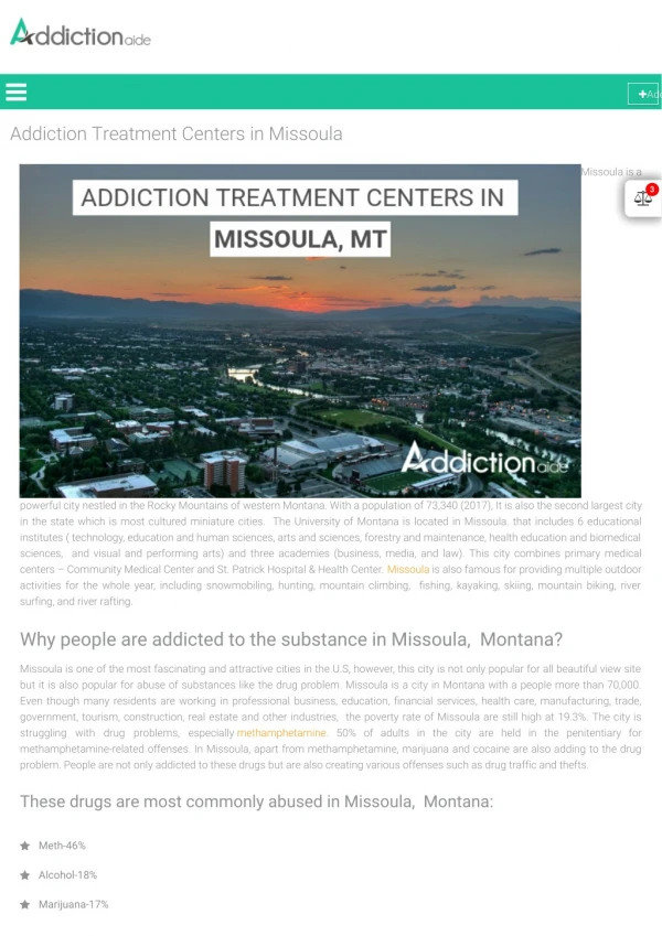 Addiction Treatment Centers in Missoula