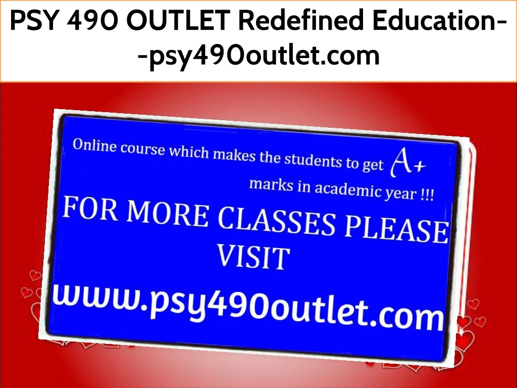 psy 490 outlet redefined education psy490outlet