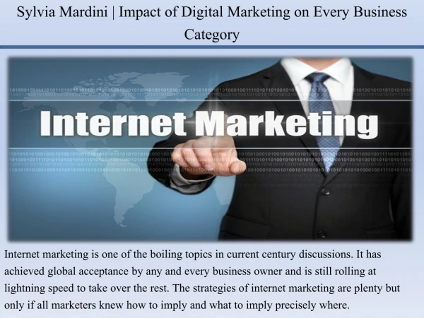 Sylvia Mardini | Impact of Digital Marketing on Every Business Category