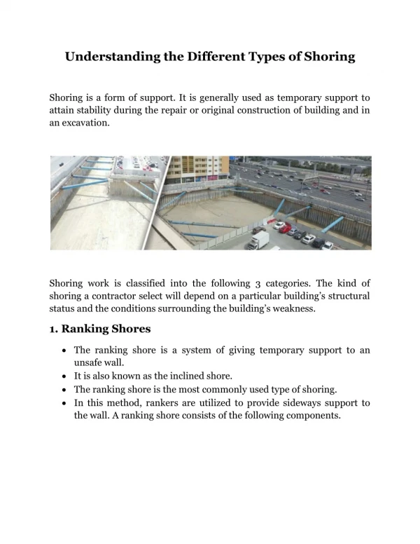 Understanding the Different Types of Shoring