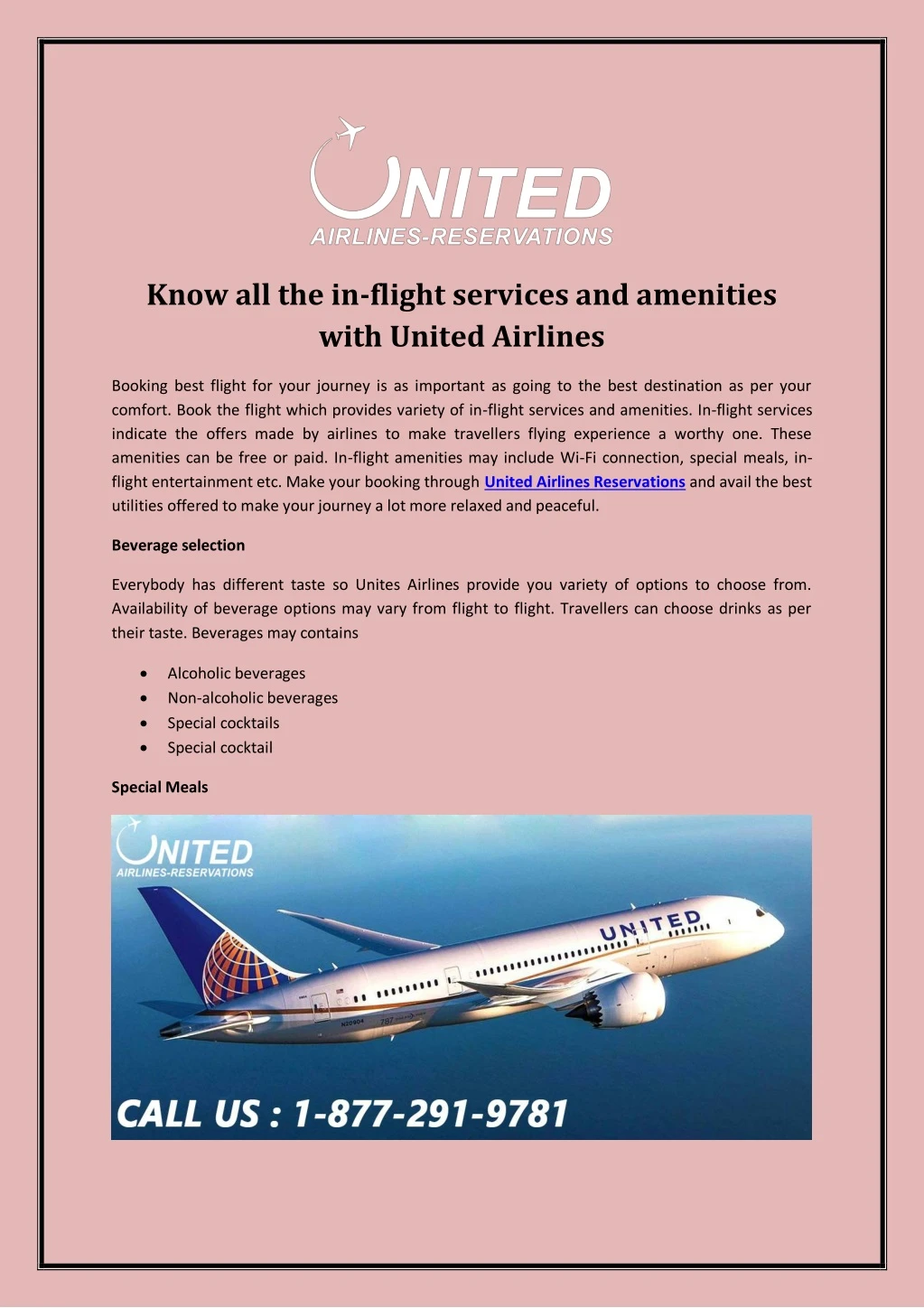 know all the in flight services and amenities
