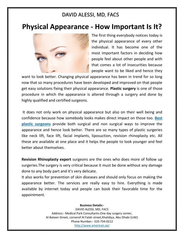 Physical Appearance - How Important Is It?