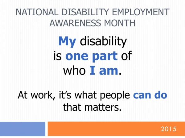National disability employment awareness month