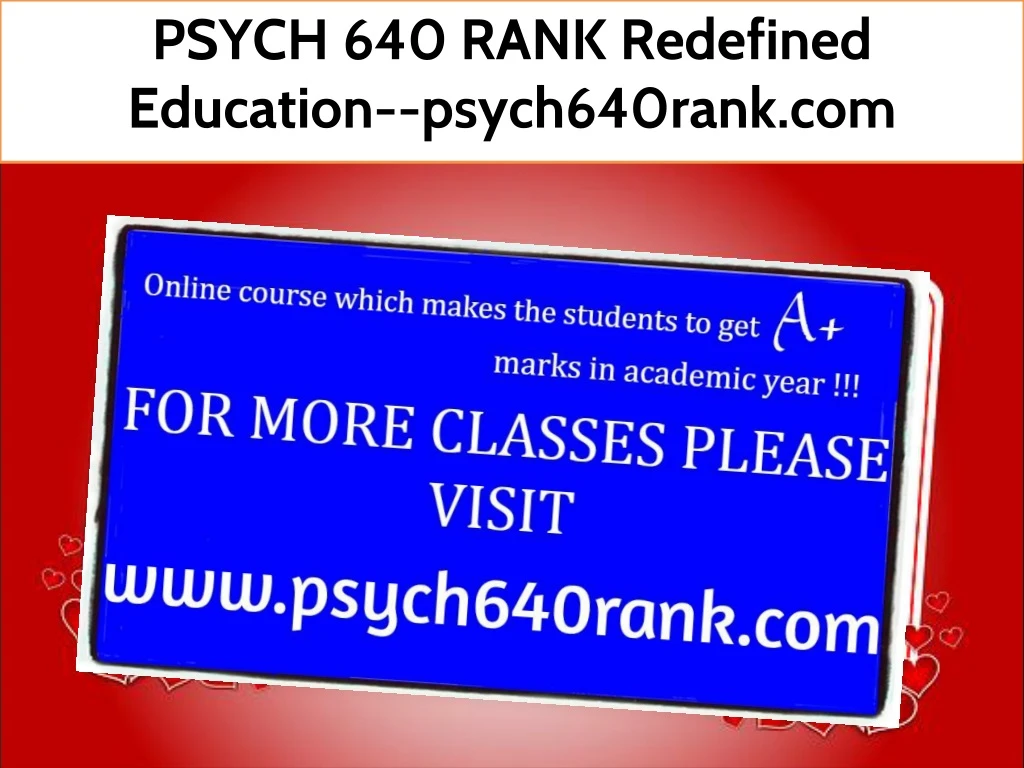 psych 640 rank redefined education psych640rank