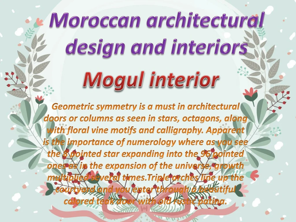 moroccan architectural design and interiors