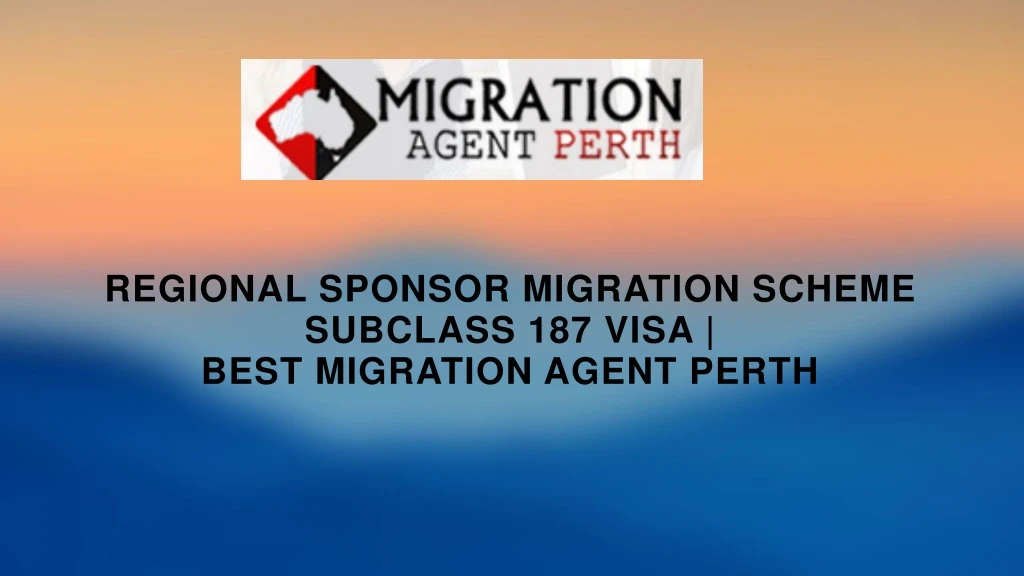 regional sponsor migration scheme subclass