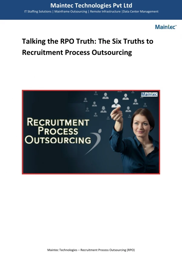 Recruitment Process Outsourcing Truth Facts