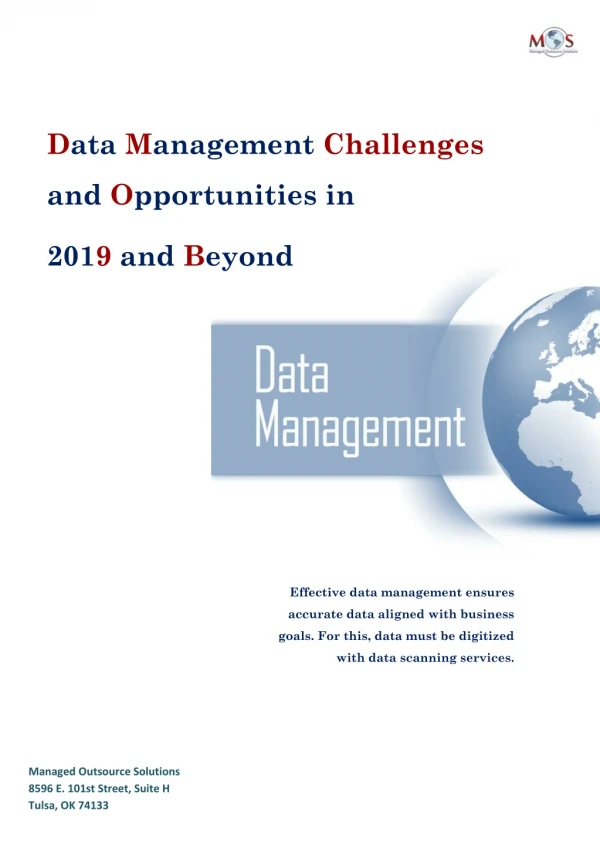 Data Management Challenges and Opportunities in 2019 and Beyond