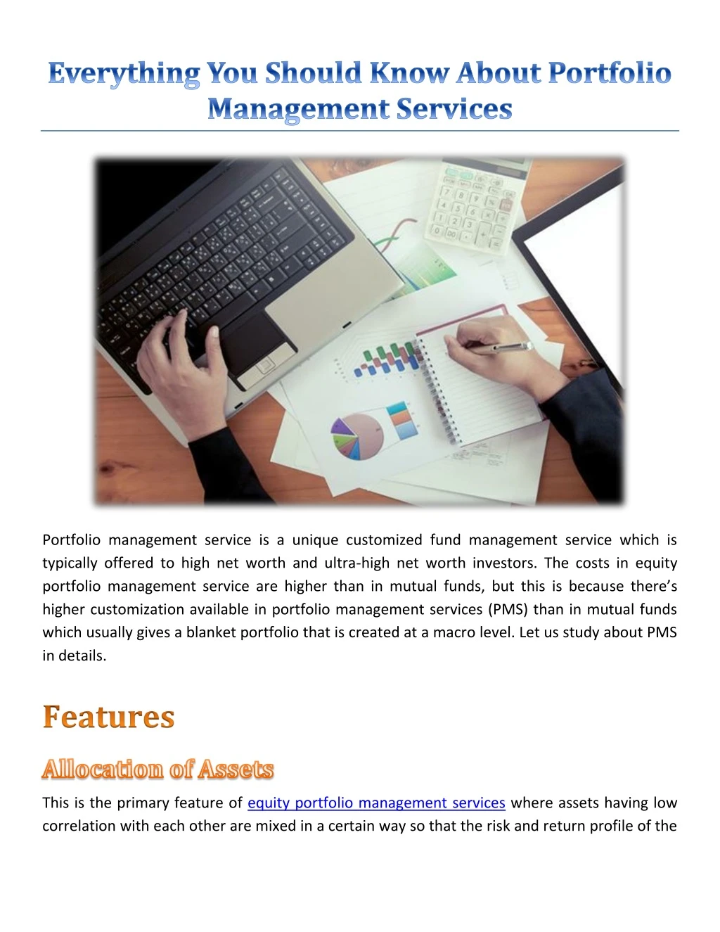 portfolio management service is a unique