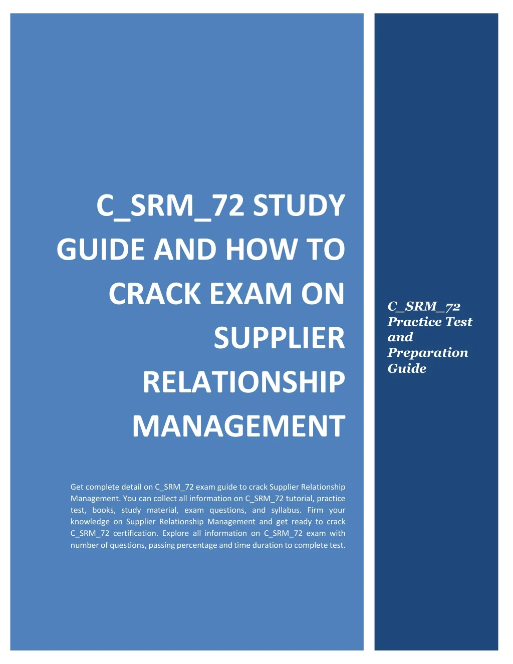 c srm 72 study guide and how to crack exam on