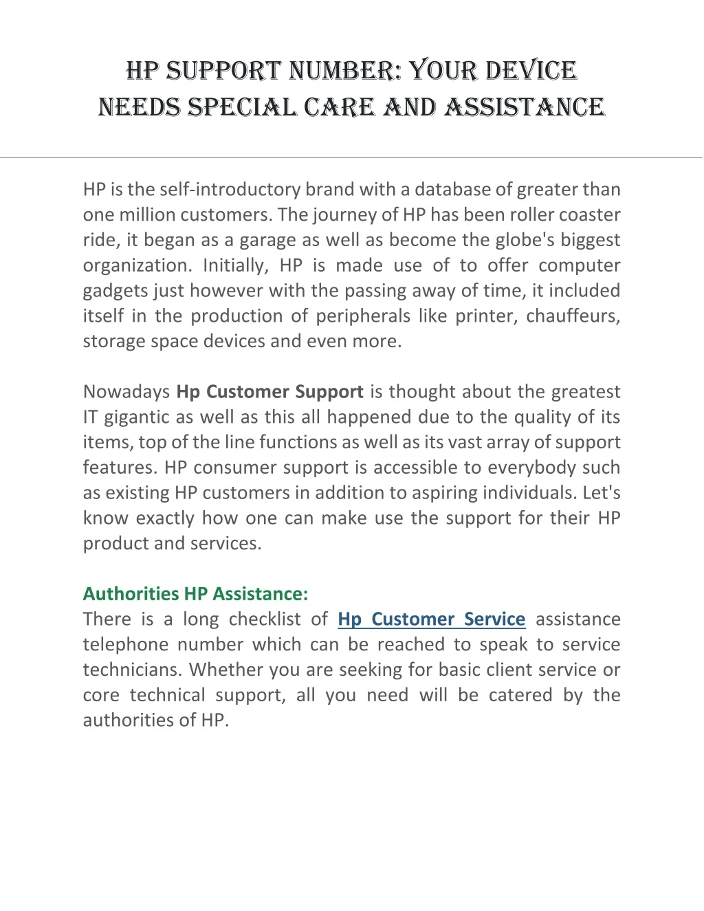 hp support number your device needs special care