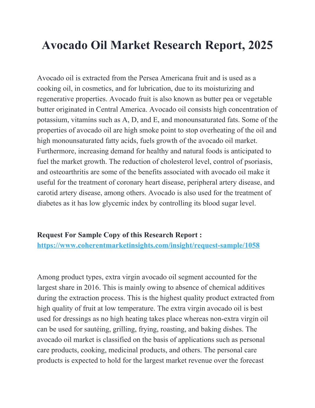 avocado oil market research report 2025