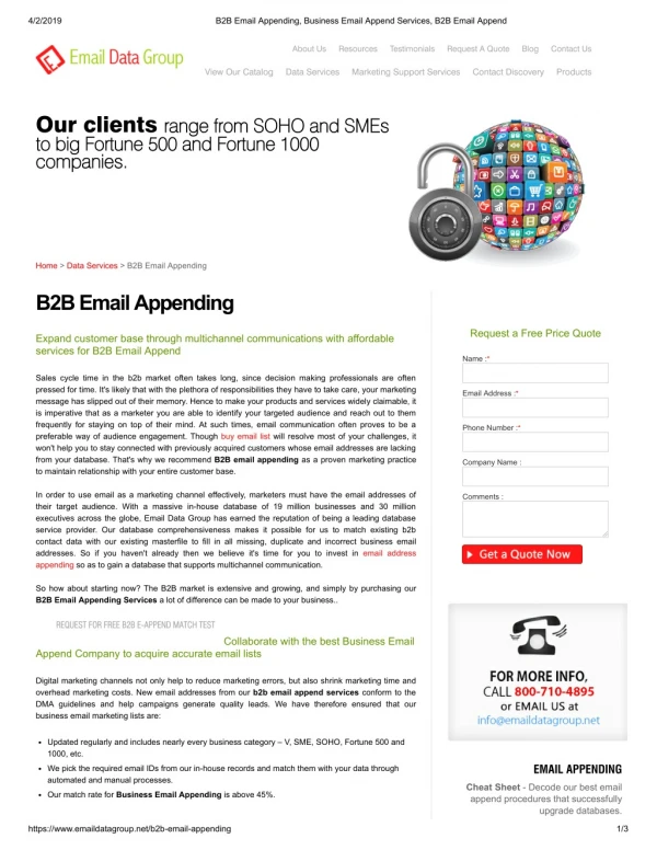 B2B Email Appending - Email Data Group