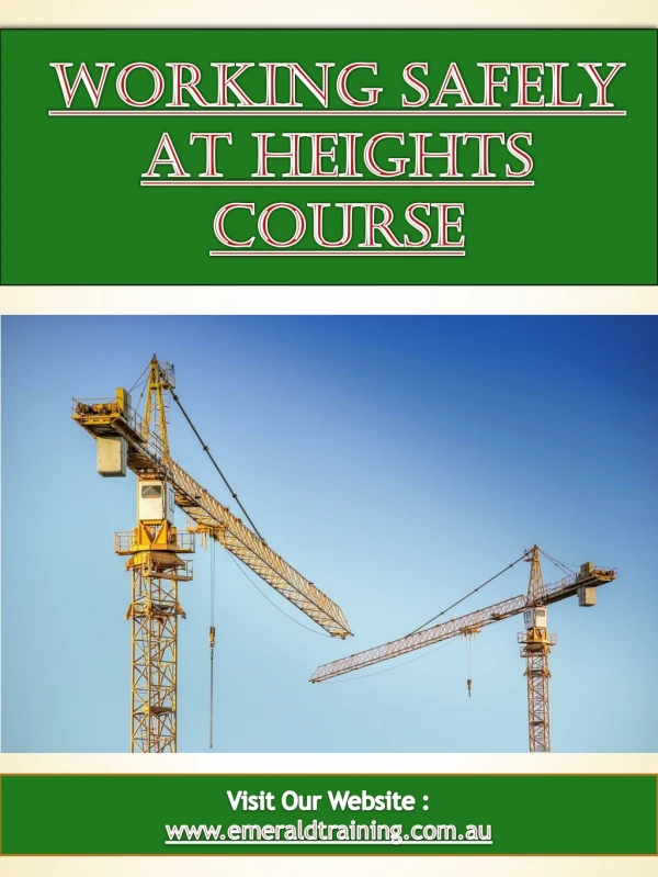 Working Safely At Heights Course
