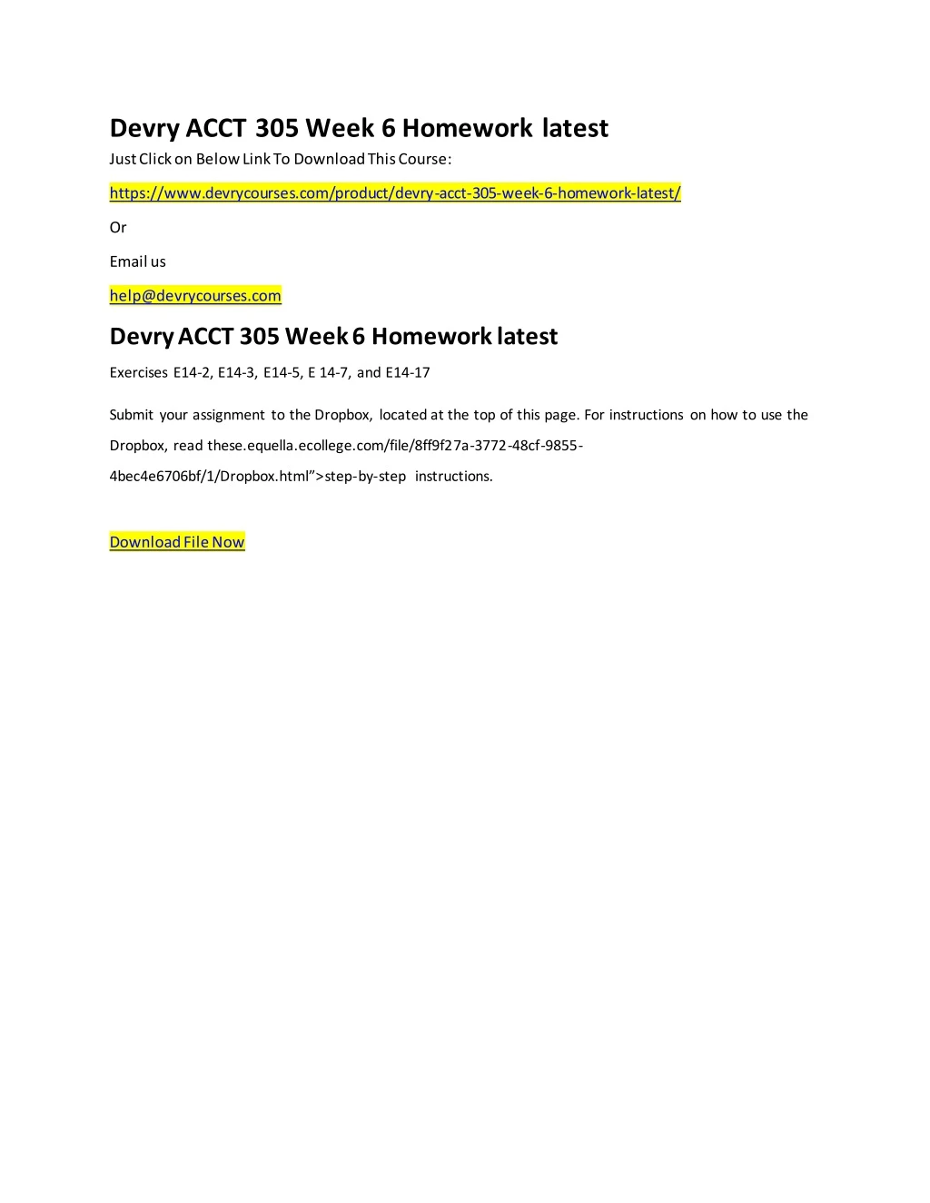 devry acct 305 week 6 homework latest just click