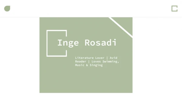Inge Sri Rosadi - Literature Lover From Dawsonville, Georgia