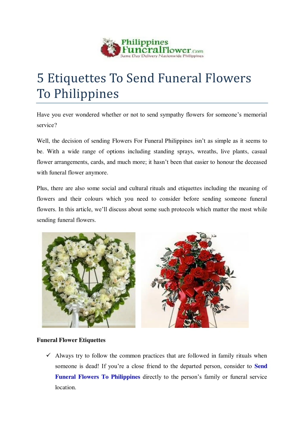 5 etiquettes to send funeral flowers