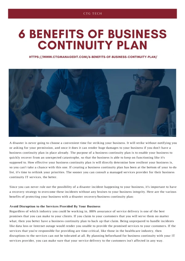 6 Benefits of Business Continuity Plan You Definitely Want for Your Business