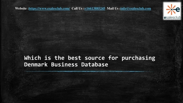 Which is the best source for purchasing Denmark Business Database