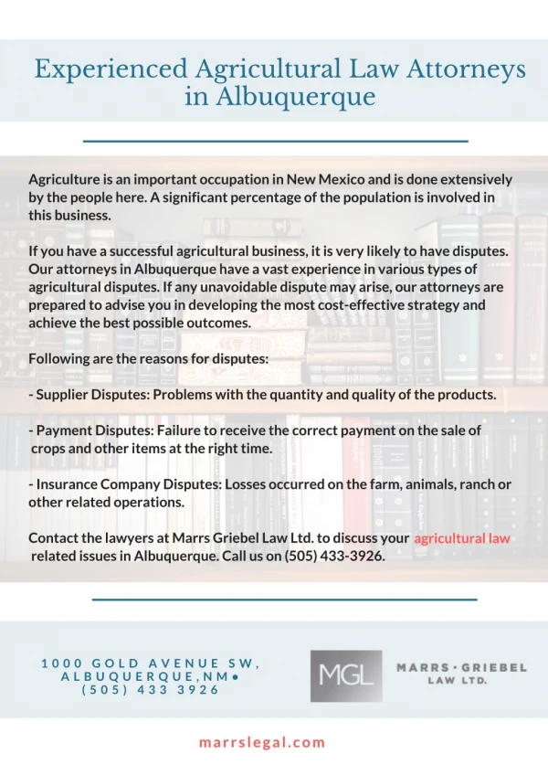 Experienced Agricultural Law Attorneys in Albuquerque