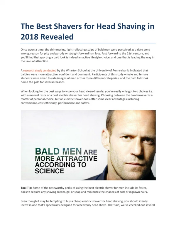 The Best Shavers for Head Shaving in 2018 Revealed