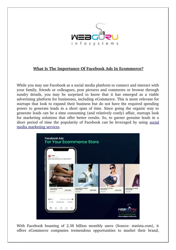 What Is The Importance Of Facebook Ads In Ecommerce?