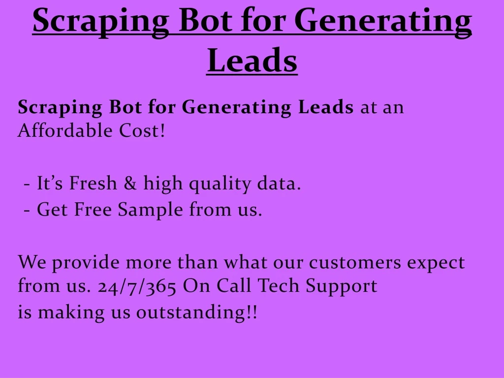 scraping bot for generating leads