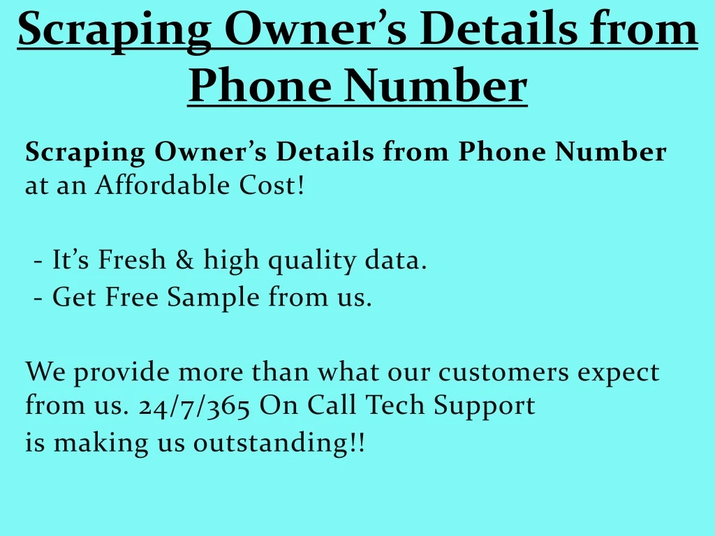 scraping owner s details from phone number