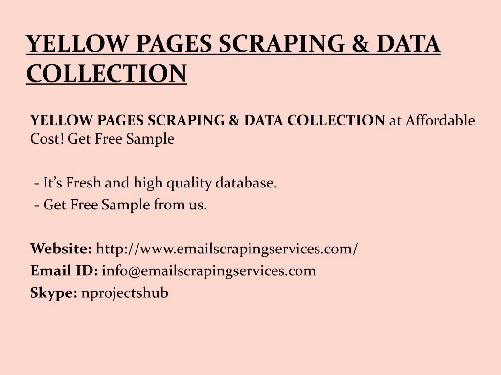 yellow pages scraping data collection