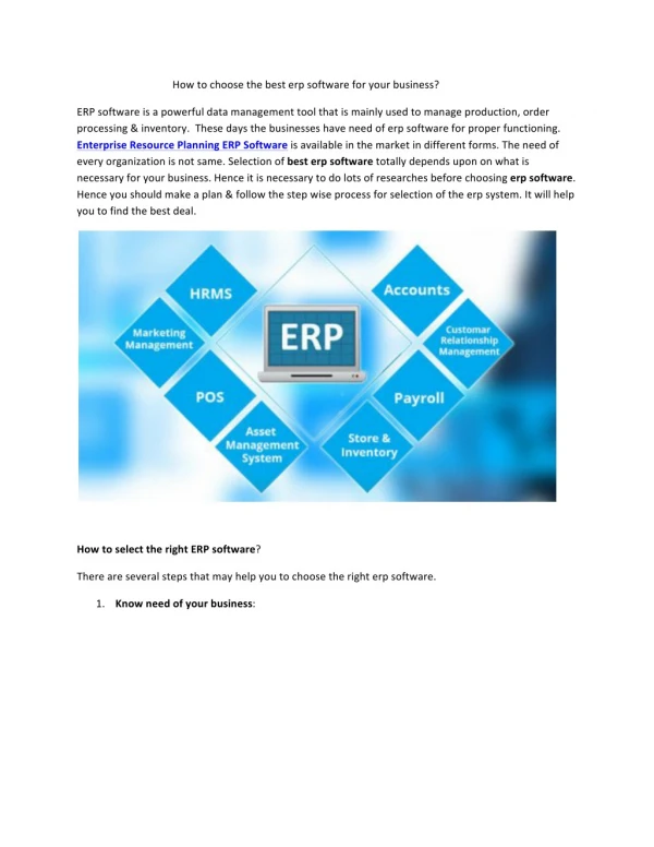 How to choose the best erp software for your business?