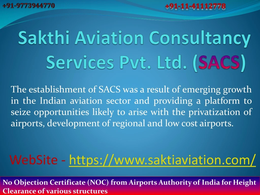 sakthi aviation consultancy services pvt ltd sacs