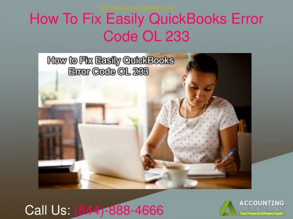 How To Fix Easily QuickBooks Error Code OL 233