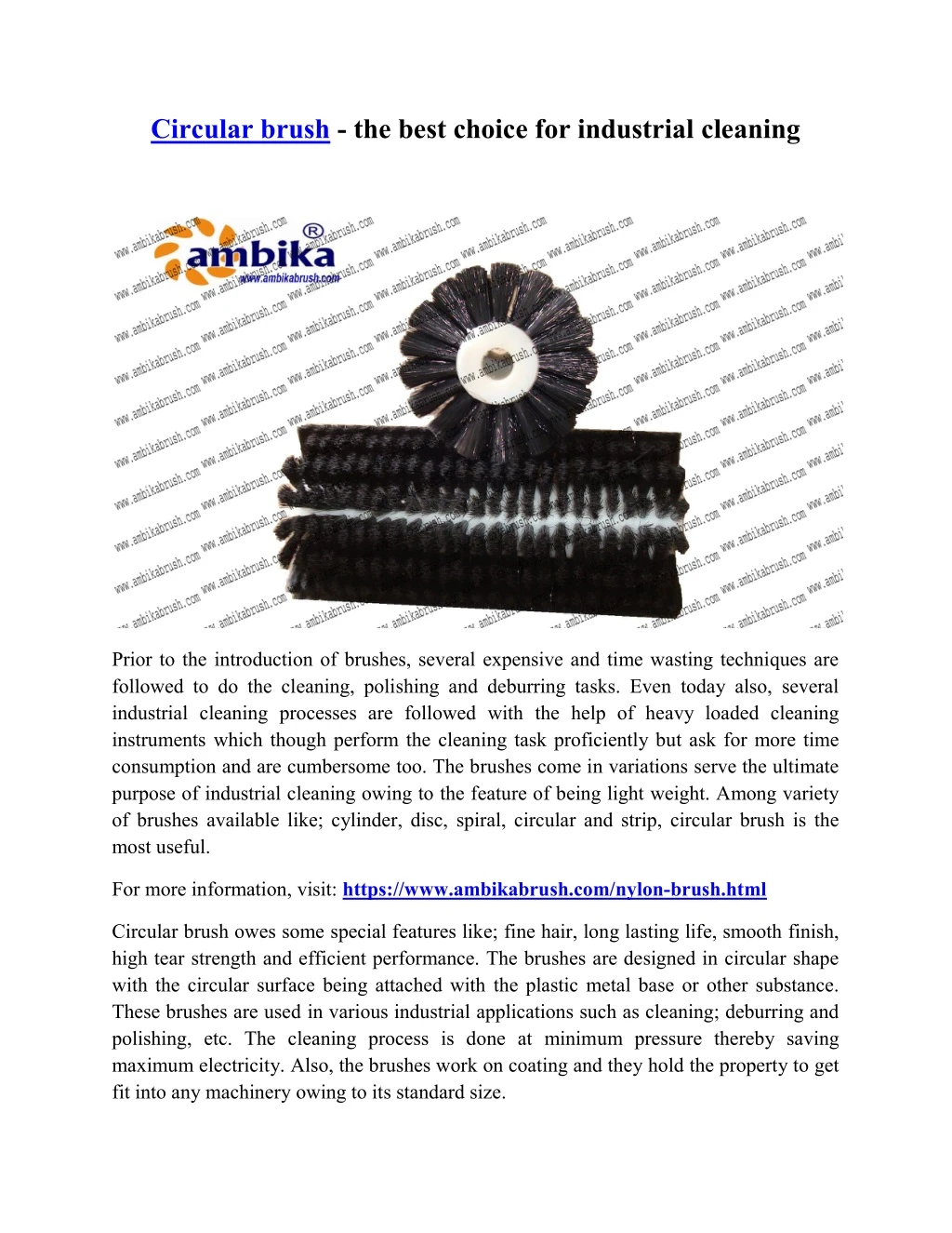 circular brush the best choice for industrial