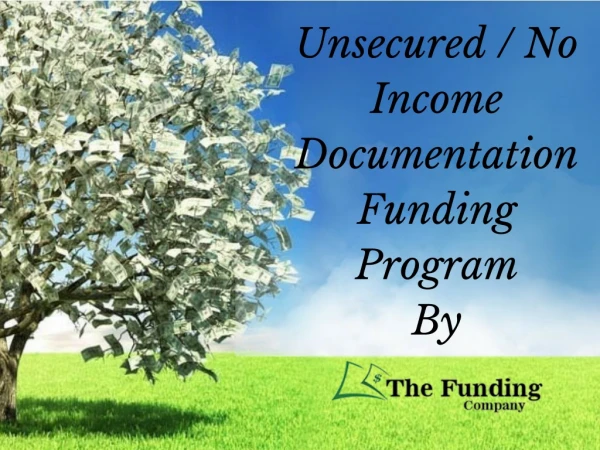 Unsecured / No Income Documentation Funding Program